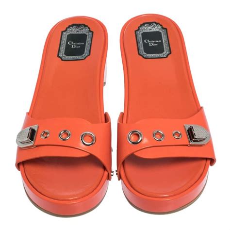 christian dior orange sandals.